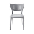 Modern Grey Plastic Chair with Vertical Slats