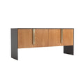 Modern Wooden Sideboard with Sleek Black Frame and Gold Handles